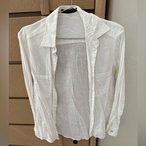 Vix linen long sleeve button down top